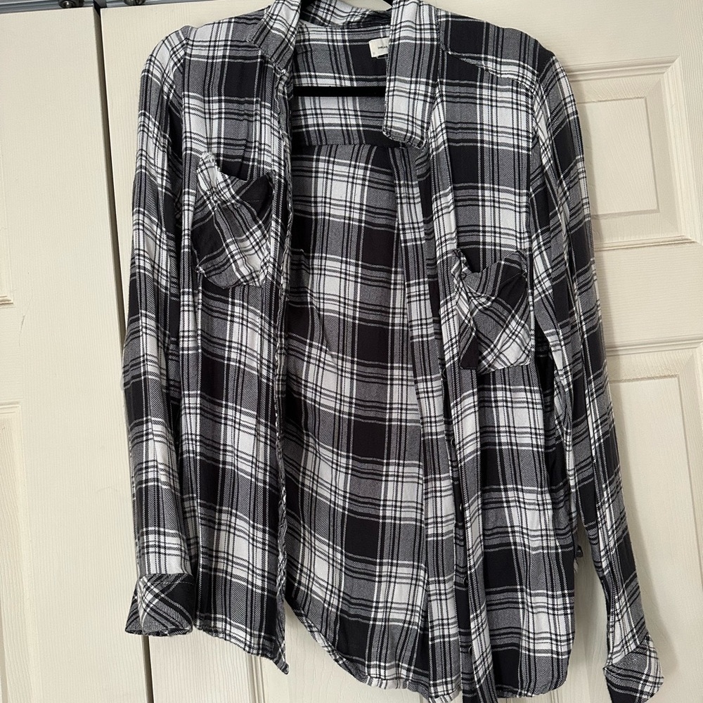 Thread and supply black and white flannel